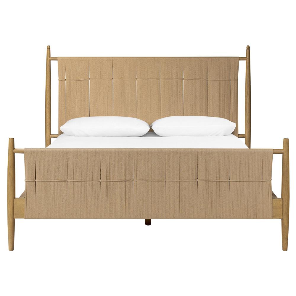 Richard Natural Rush Burnished Parawood Bed - Queen Queen | Kathy