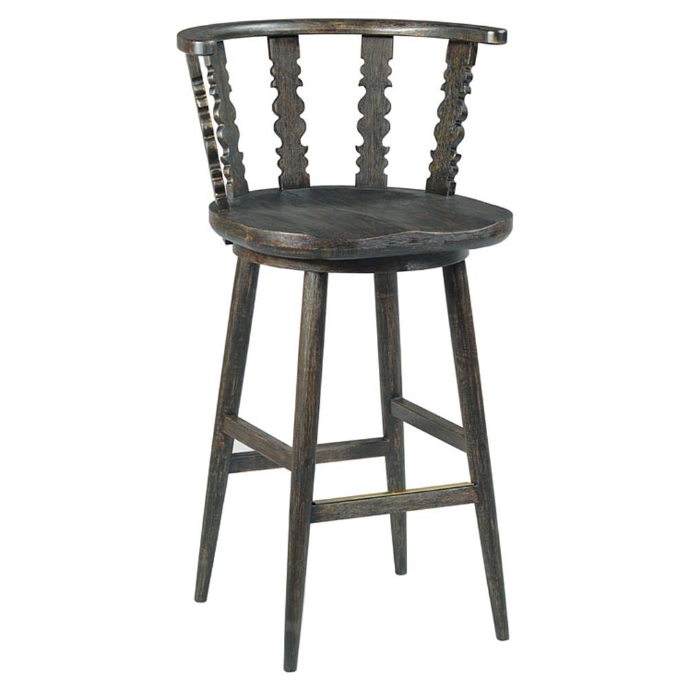Fable Updated Traditional Worn Black Wood Counter Stool|