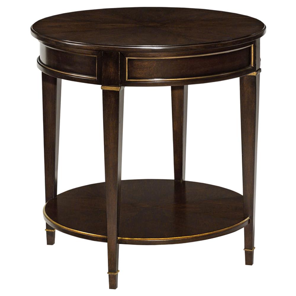 La Salle French Country Ebonized Mahogany Round Side Table | Kathy Kuo Home