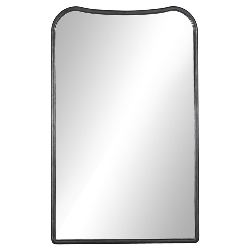 Patz Black Antique Floor Mirror|