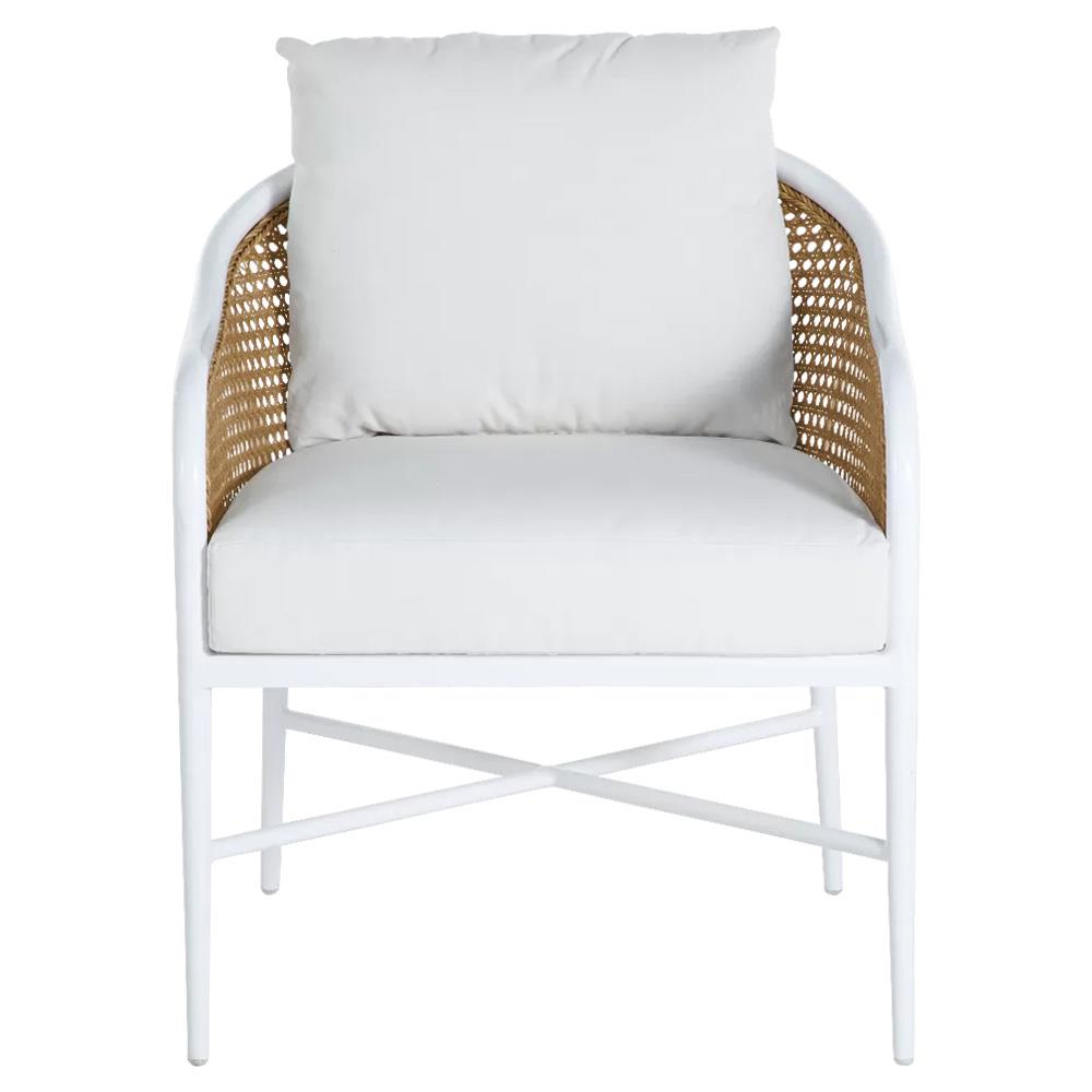 Havana Euro Performance White Frame Cane Outdoor Arm Chair|