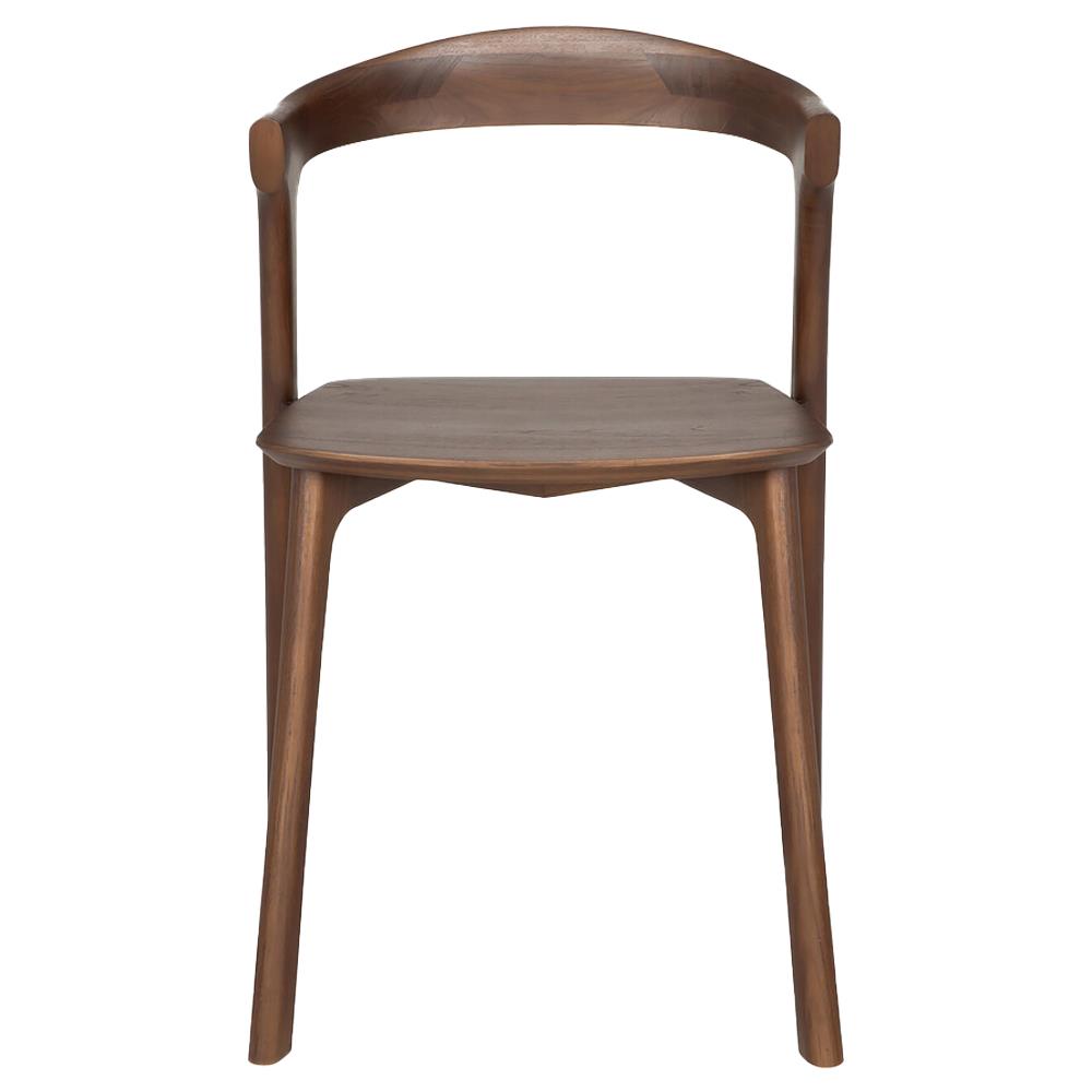 Ava Modern Classic Brown Teak Dining Chair|