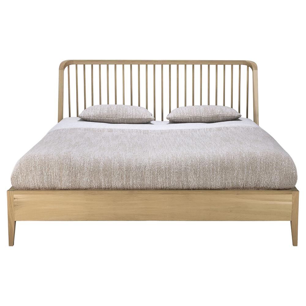 Nicole Modern Classic Oak Bed - Queen|