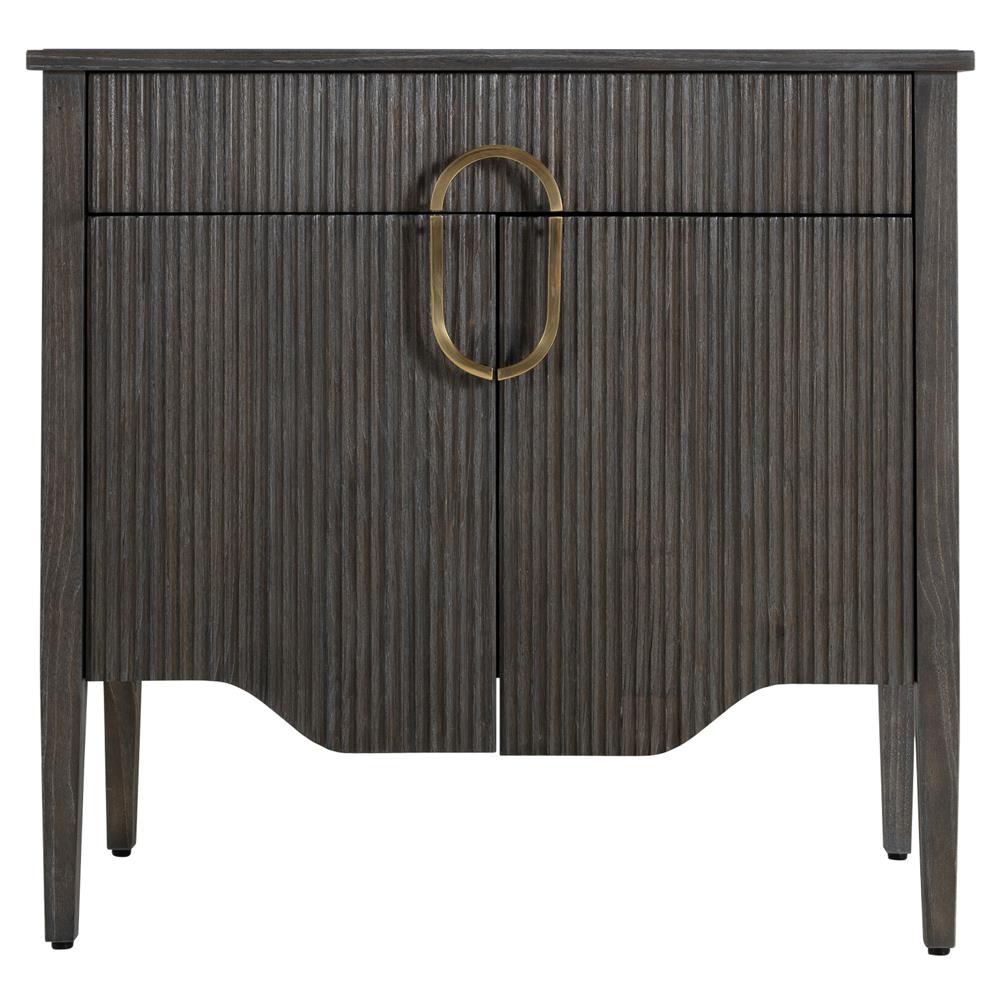 Darius Modern Classic Cerused Oak Ribbed Nightstand Wide (Over 29
