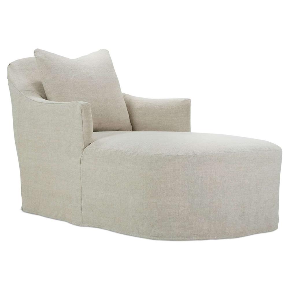 Isabella Modern Classic Beige Linen Chaise Lounge Kathy Kuo Home