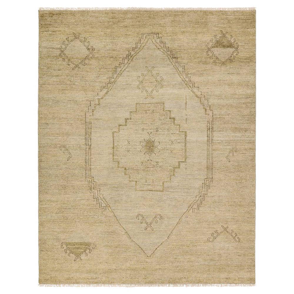Nikita Fayola Global Green Wool Medallion Patterned Hand Knotted Rug - 6'x9'|