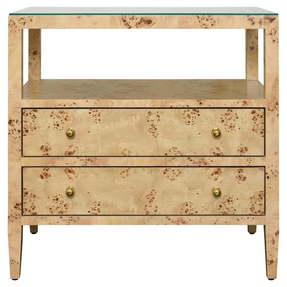 Worlds Away Douglas Coastal Beach Burl Nightstand Wide (Over 29