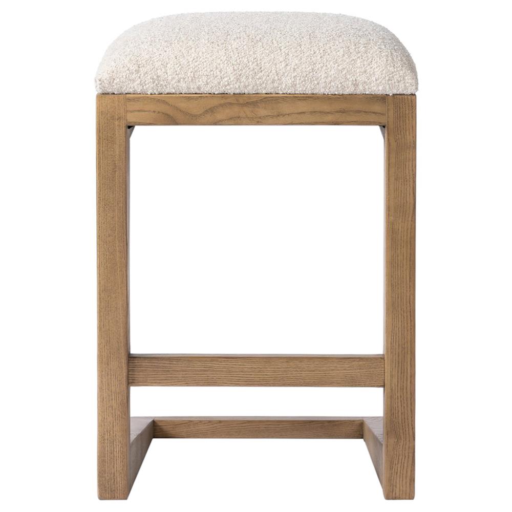 Fiorell Modern Off White Performance Natural Oak Wood Backless