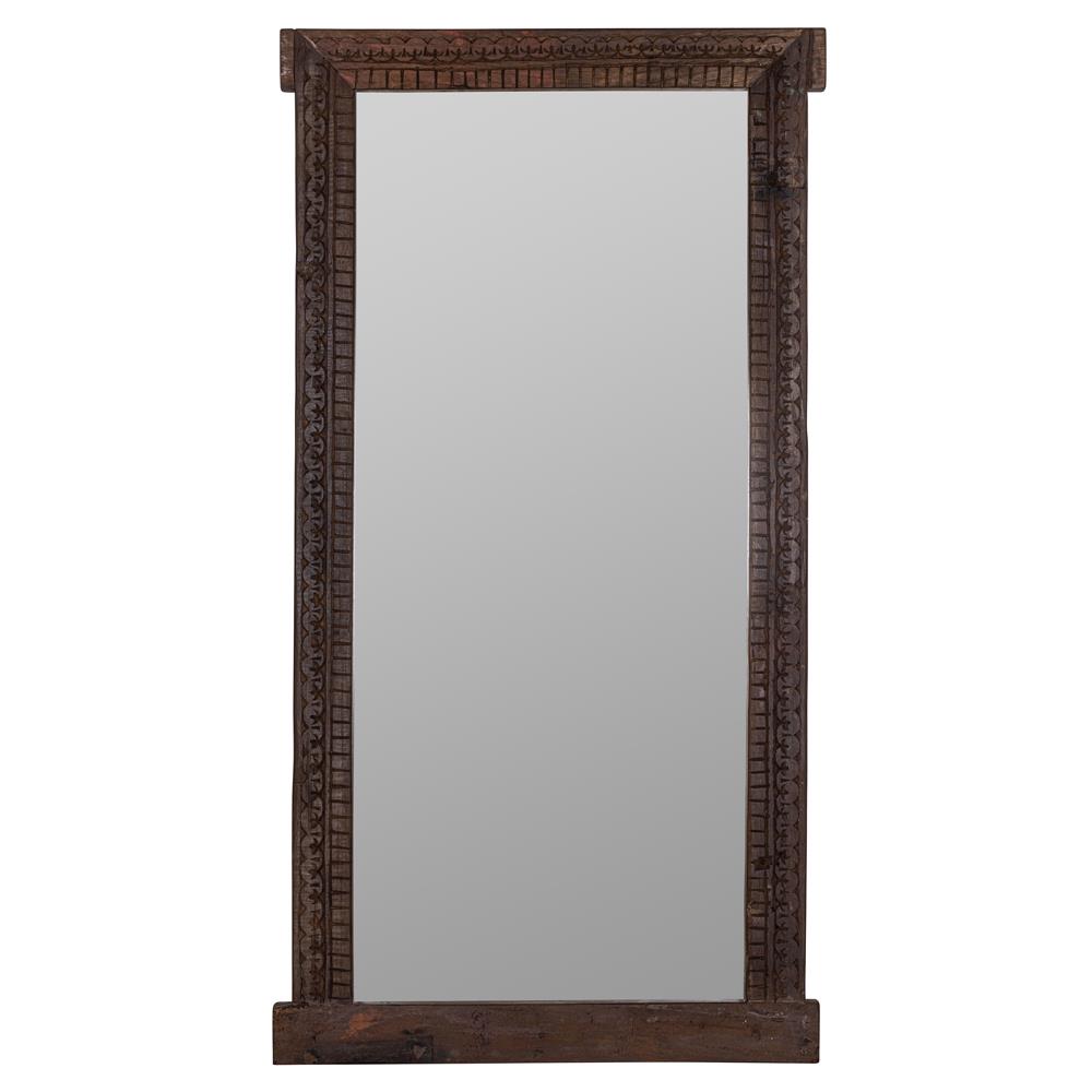Nova Rustic Lodge Brown Mango Wood Rectangular Floor Mirror|