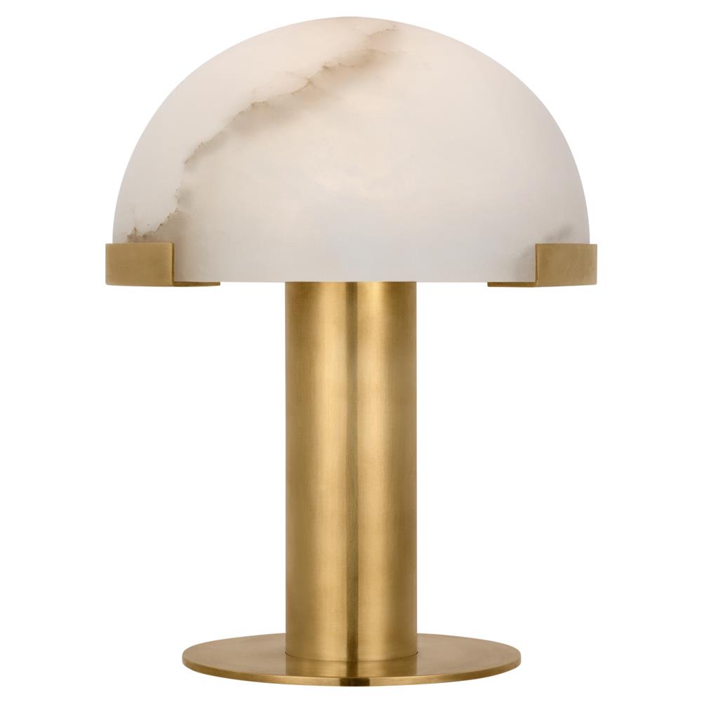 Visual Comfort Melange Alabaster Shade Antique Brass Rechargeable