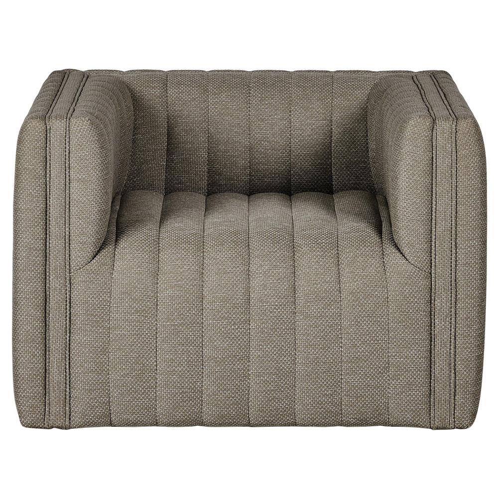 Leo Modern Classic Grey Tufted Outdoor Swivel Chair|