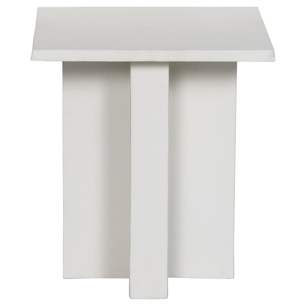 Hanne Mid Century Modern White Aluminum Square Outdoor End Table|