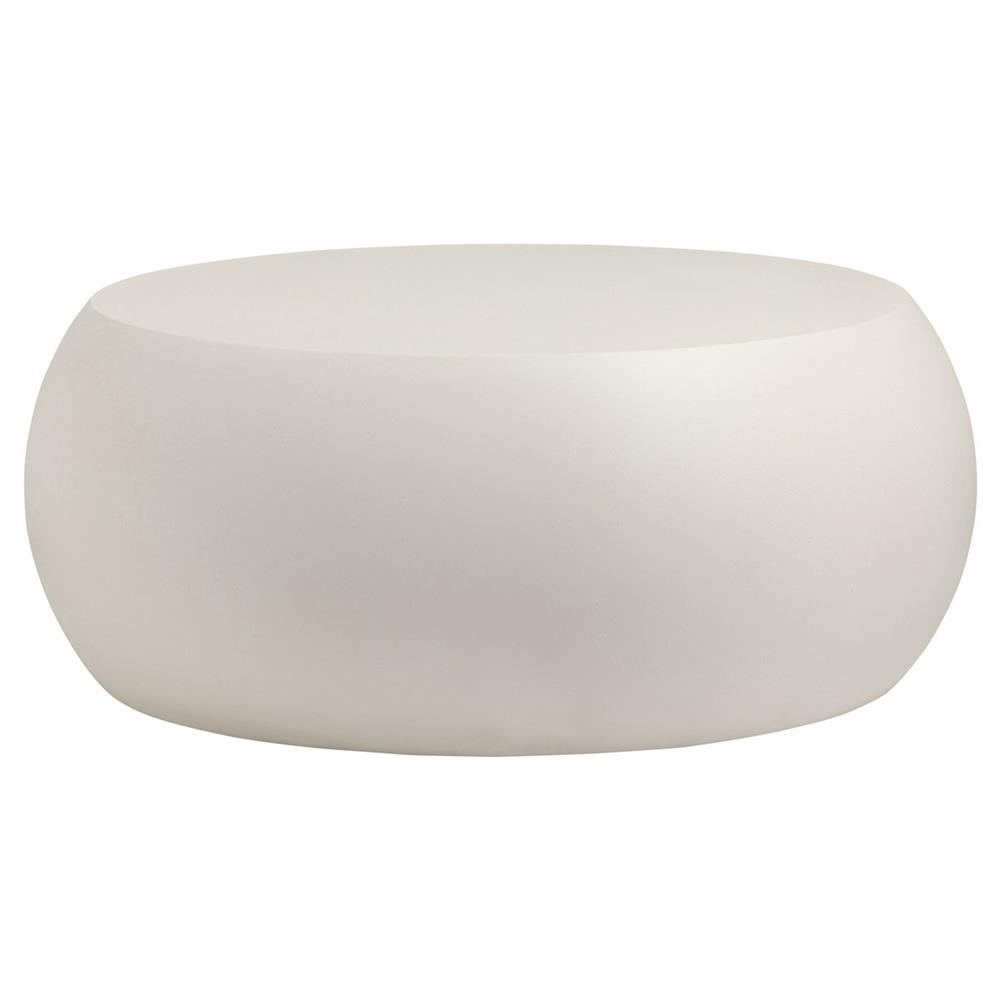 Uriel Modern Classic Cream Concrete Outdoor Round Coffee Table|