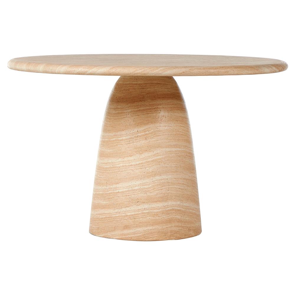 Emilia Modern Classic Beige Concrete Round Outdoor Dining Table - 48"|