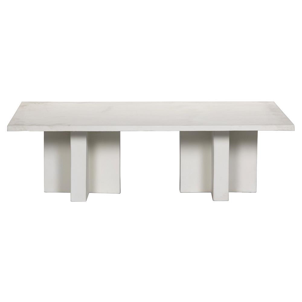 Hanne Modern Classic White Aluminum Rectangular Outdoor Coffee Table|