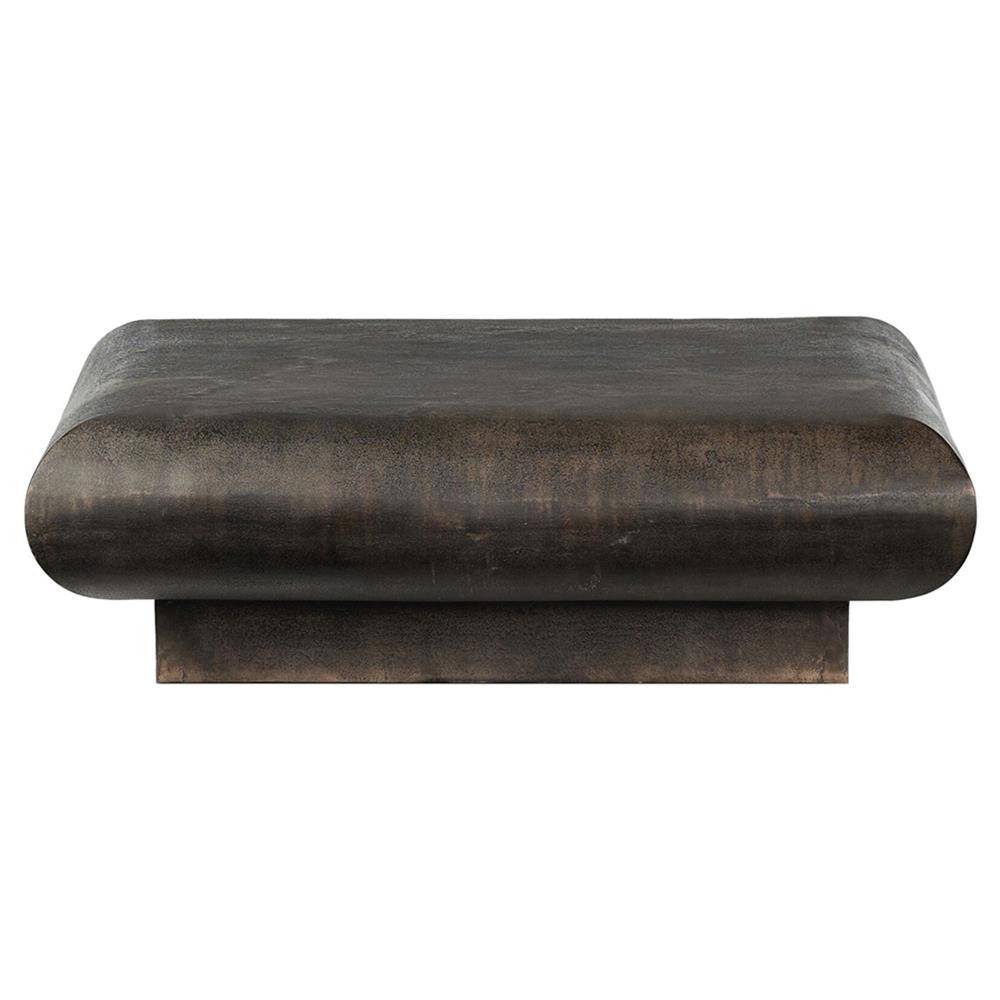 Jescha Modern Distressed Bronze Aluminum Square Outdoor Coffee Table - 48"|