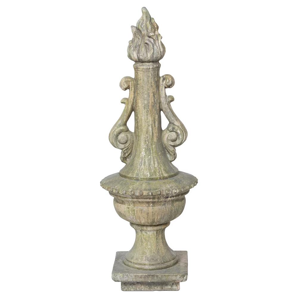 Clementine French Country Antique Garden Torch Statue|