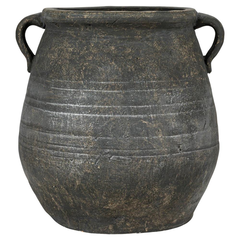 Leith French Country Distressed Grey Terracotta Planter Vase|