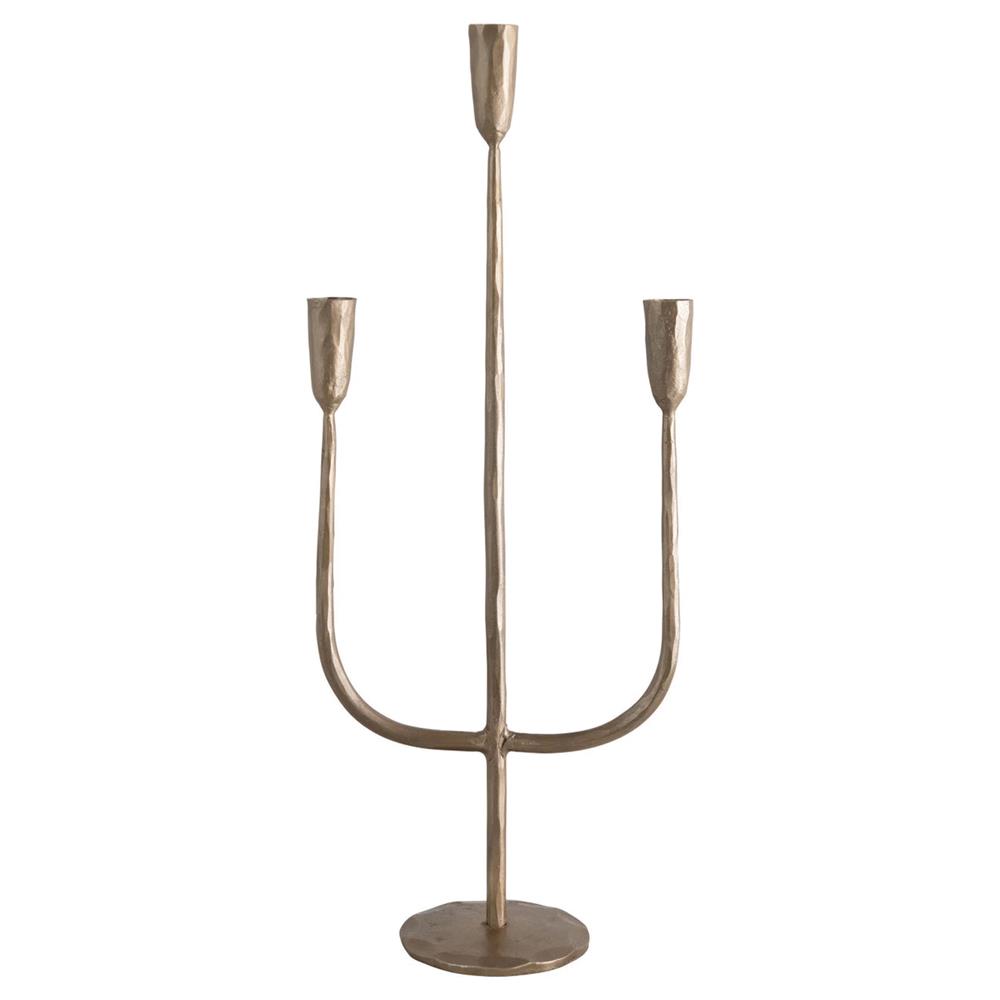 Marcello French Country Antique Brass Iron Candelabra|