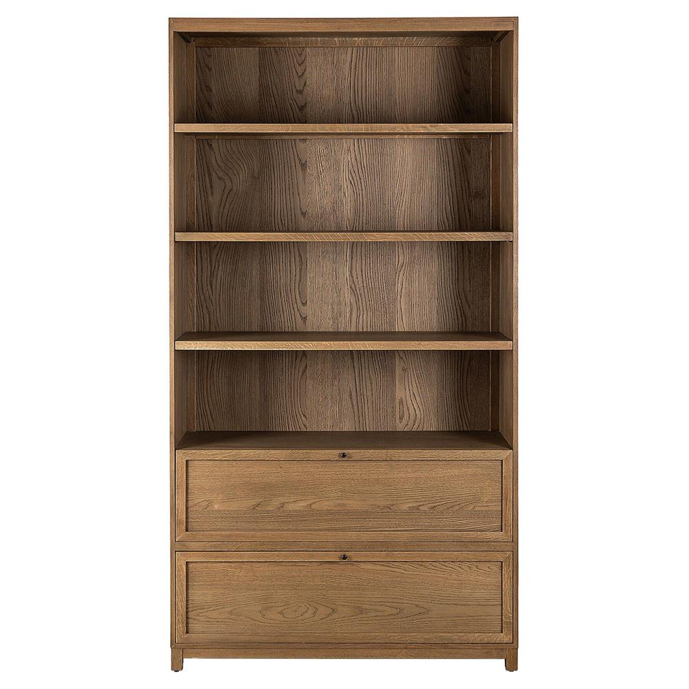 Clarence Rustic Lodge Brown Oak Bookcase|