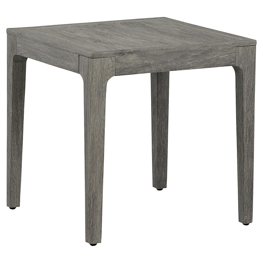 Mavis Coastal Beach Grey Aluminum Square Outdoor End Table|