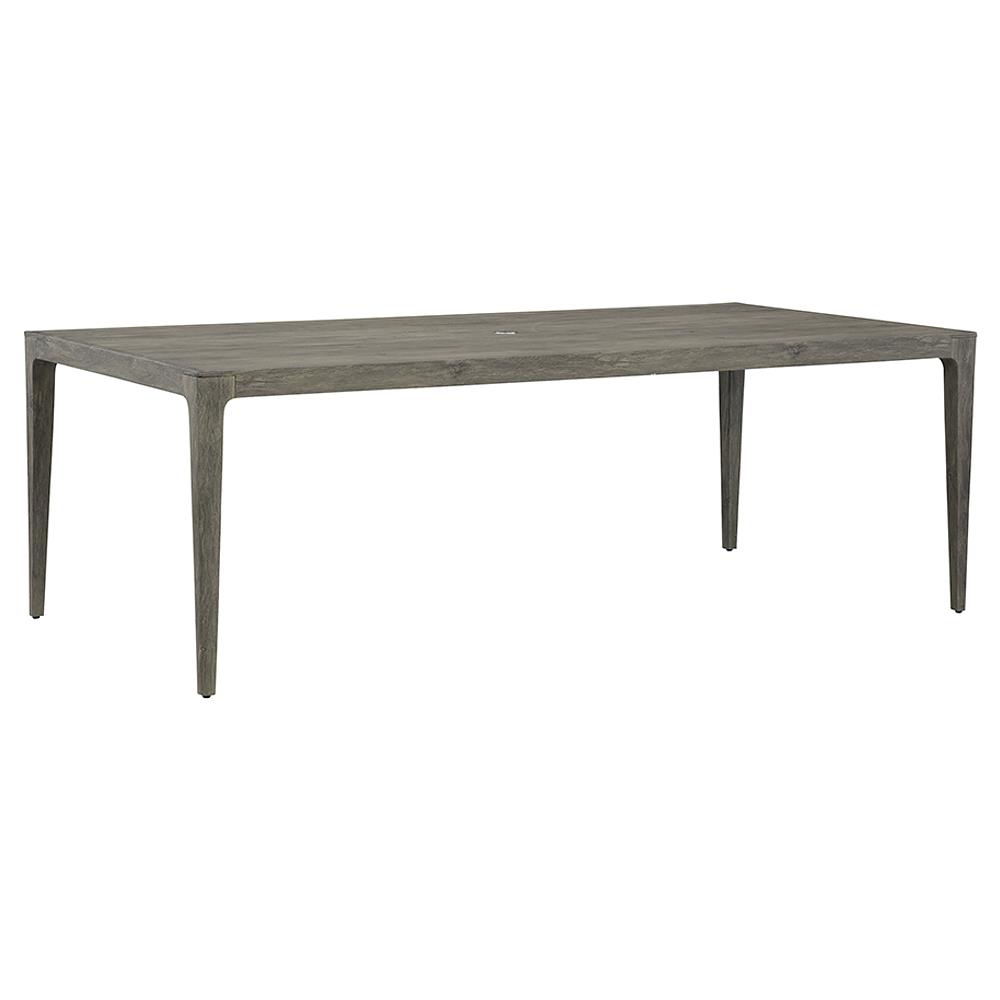 Mavis Coastal Beach Grey Aluminum Rectangular Outdoor Dining Table - 88"|