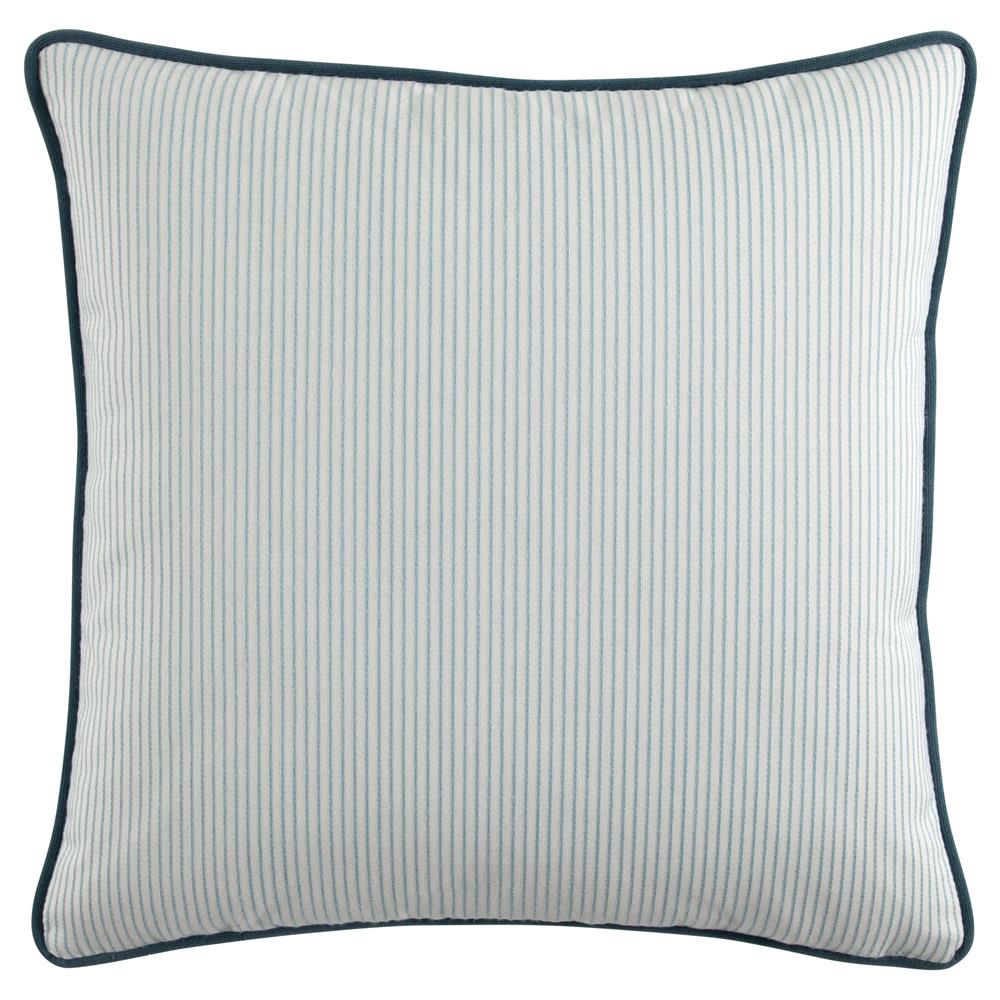 Presley Coastal Light Blue Pinstripe Indoor Outdoor Throw Pillow - 20x20|