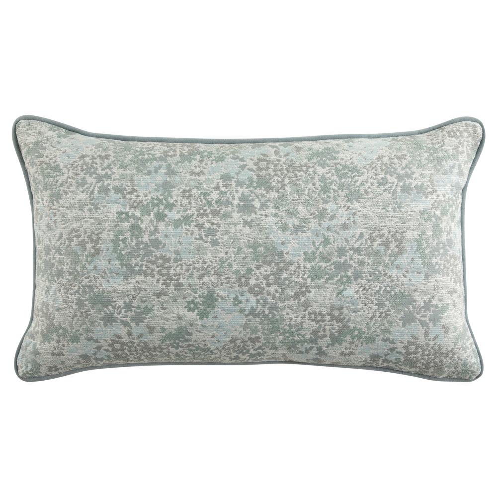 Darcy French Country Light Blue Floral Indoor Outdoor Lumbar Pillow - 14x24|