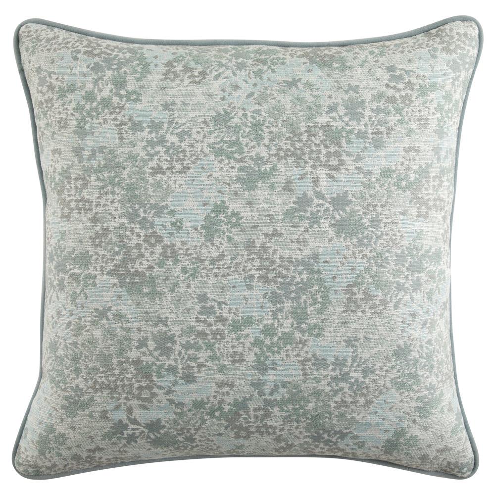 Darcy French Country Light Blue Floral Indoor Outdoor Throw Pillow - 20x20|
