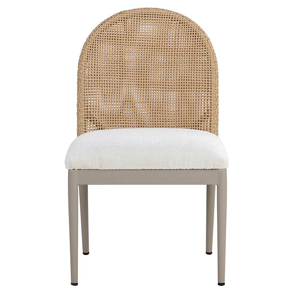 Marwa Cream Boucle Natural Wicker Dining Side Chair - Set of 2|