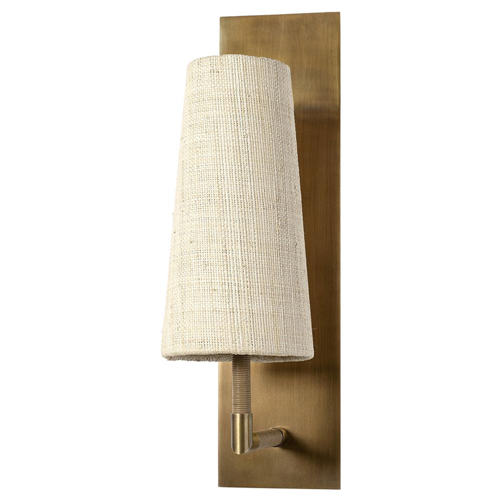 Palecek Irving Coastal Beach Natural Raffia Antique Brass Single
