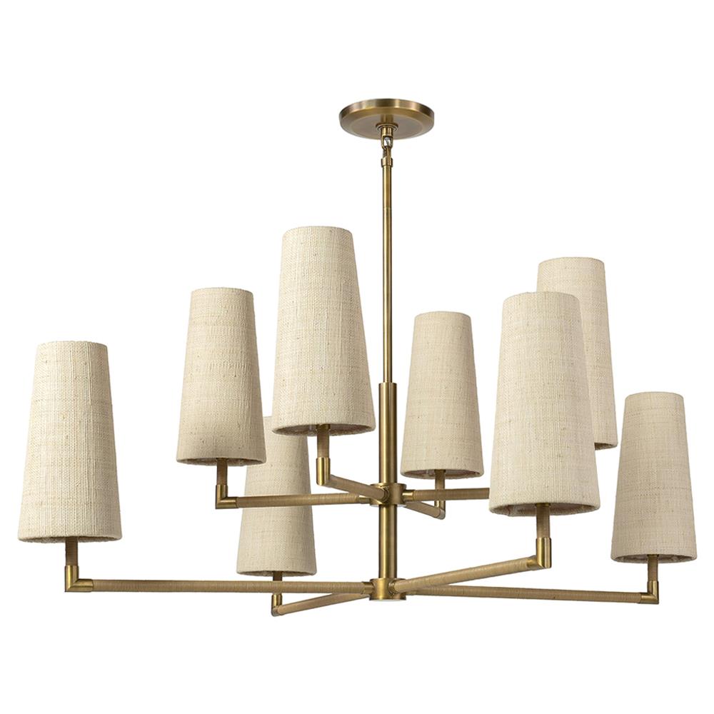 Palecek Irving Coastal Beach Natural Raffia Antique Brass