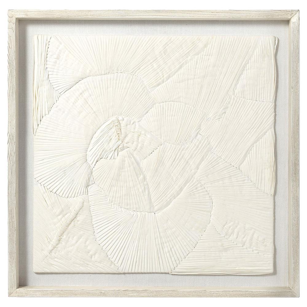 Palecek Cambria Modern Classic Cream Abstract White Frame Mixed Media - 36x36|
