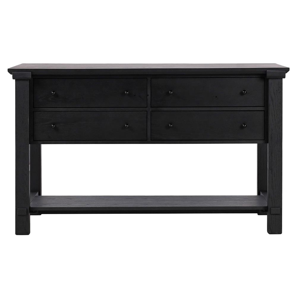 Gavin Rustic Black Oak Rectangular Kitchen Island - 60"|