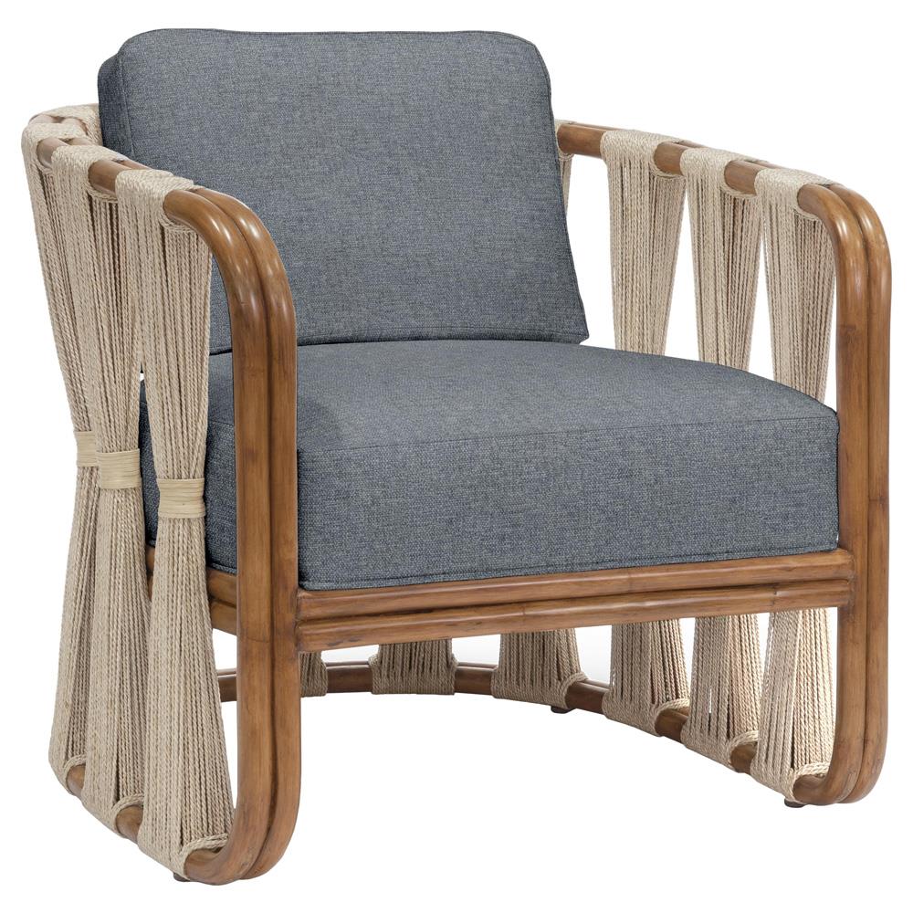 Palecek Strings Attached Blue Performance Rattan Natural Abaca