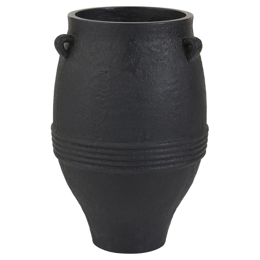 Chicago Coastal Matte Black Concrete Outdoor Planter - Small|