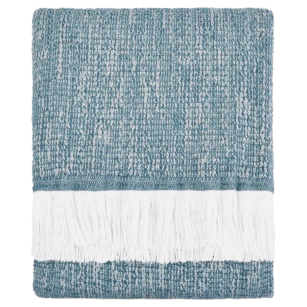 Haleigh Blue Crosshatch Textured Indoor / Outdoor Throw Blanket|