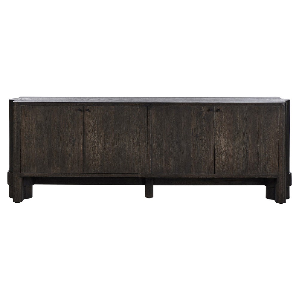 Olson Rustic Lodge Dark Brown Oak Wood Sideboard|