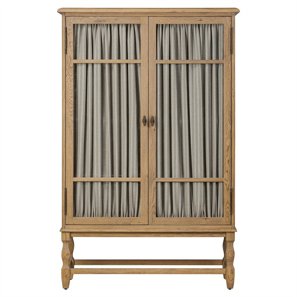 Finley Aged Smoked Oak Wood Cabinet|
