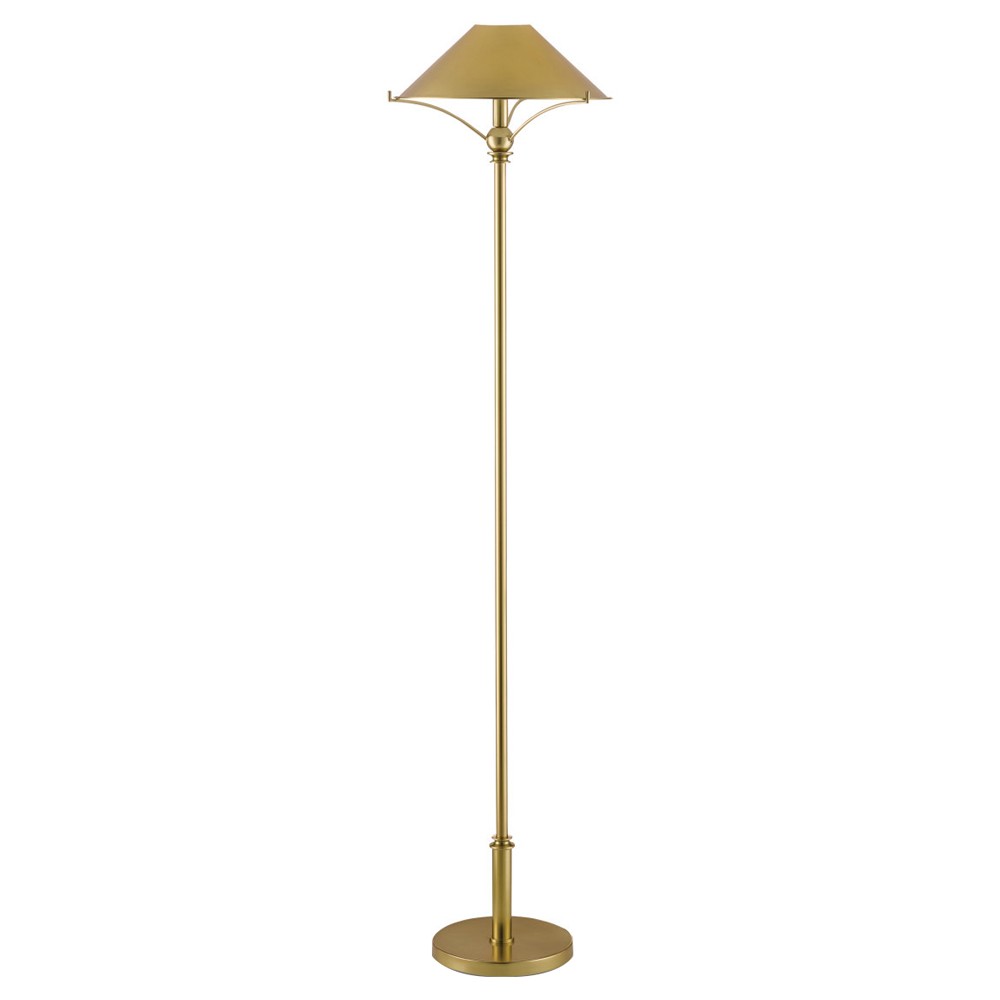 Larson Updated Traditional Polished Brass Iron Floor Lamp|