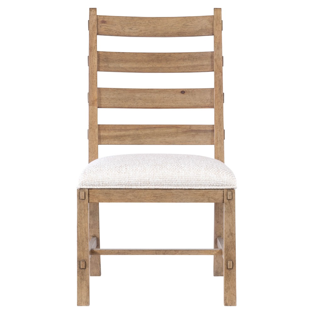 Vince Coastal Beach Brown Wood Ladderback Dining Chair|