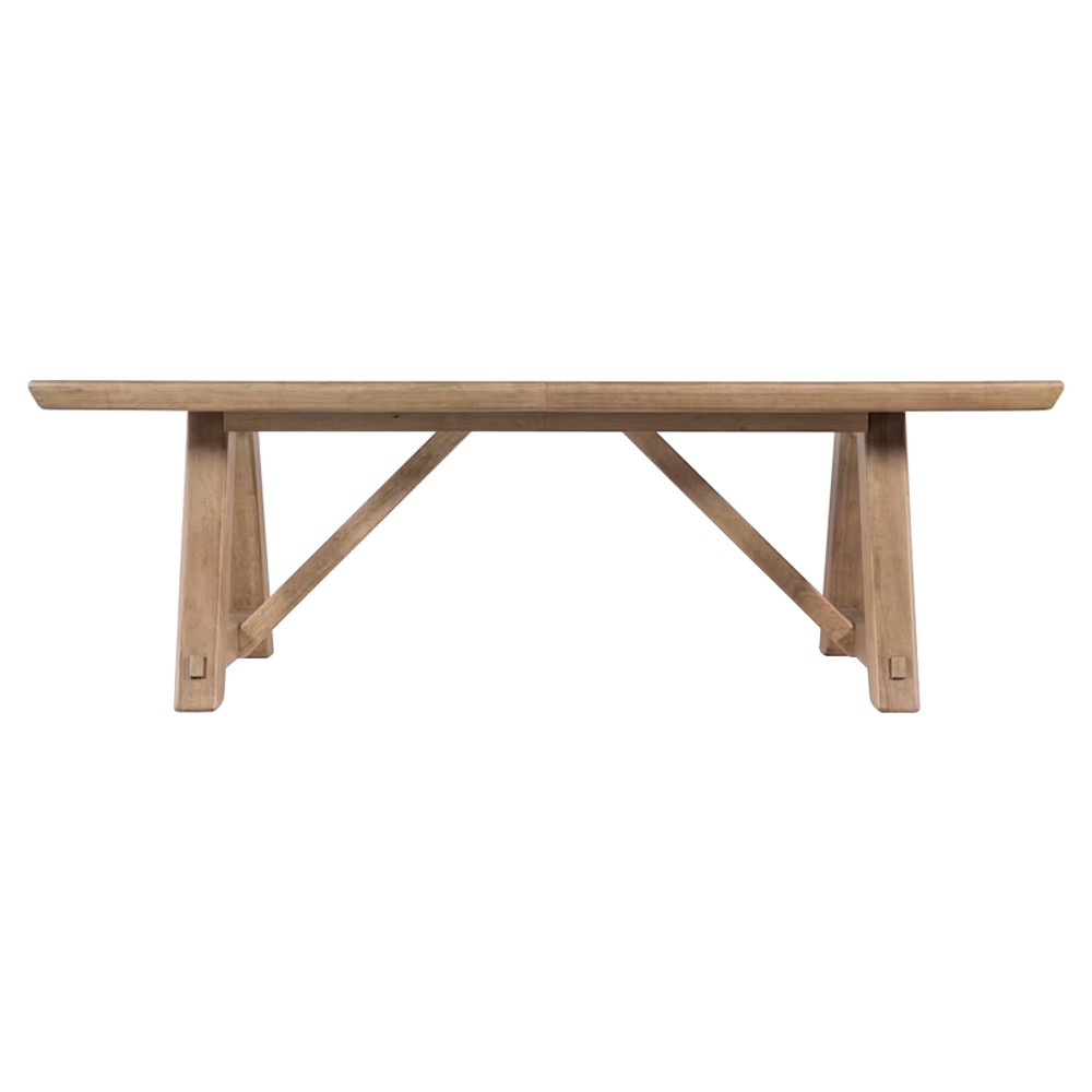 Vince Coastal Beach Brown Wood Extendable Rectangular Dining Table - 92-132"|