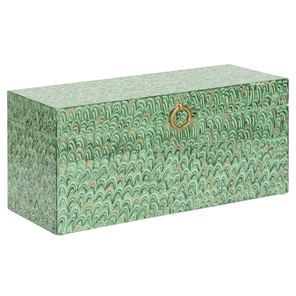 Cain Traditional Green Marbled Decorative Box|
