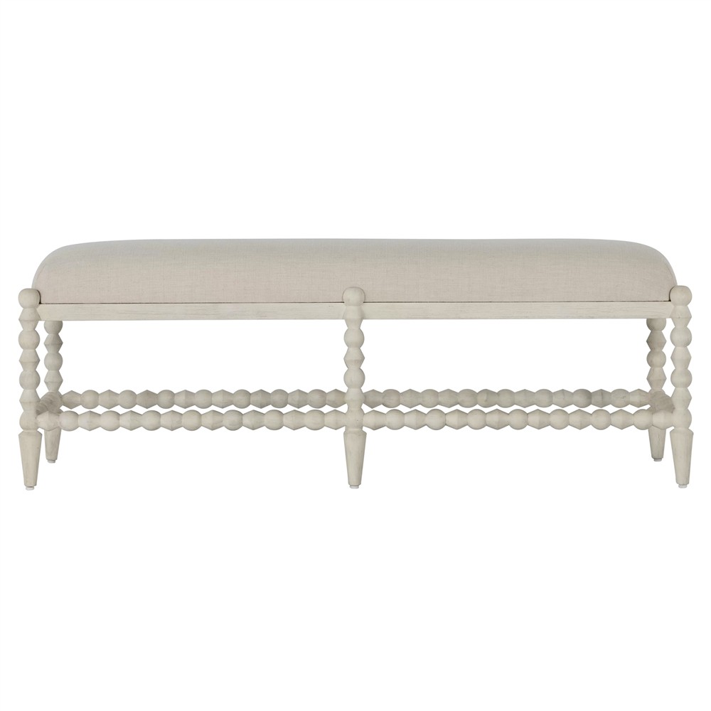Jennifer Updated Traditional Cream Bobbin Bedroom Bench|