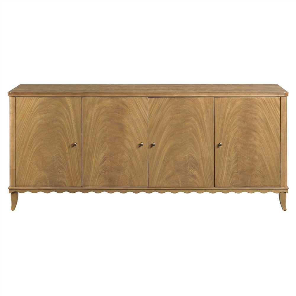 Lela Modern Classic Auden Brown Wood Scalloped Media Cabinet - 74