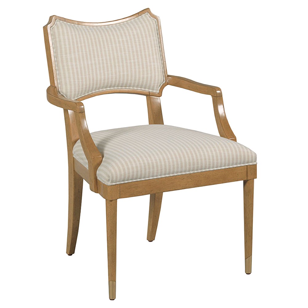 Powers French Country Cream Stripe Dining Arm Chair|