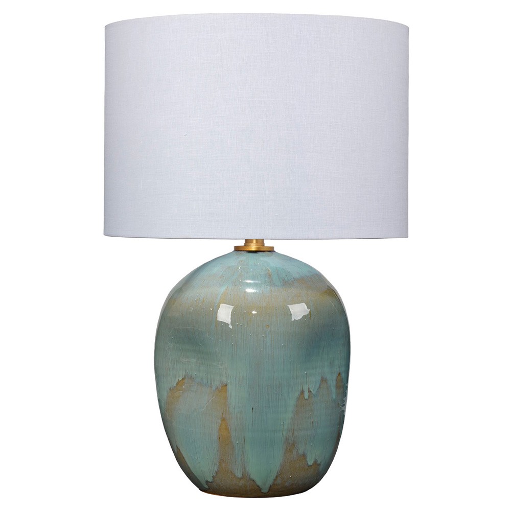 Tessa Coastal Blue Glazed Ceramic Table Lamp|