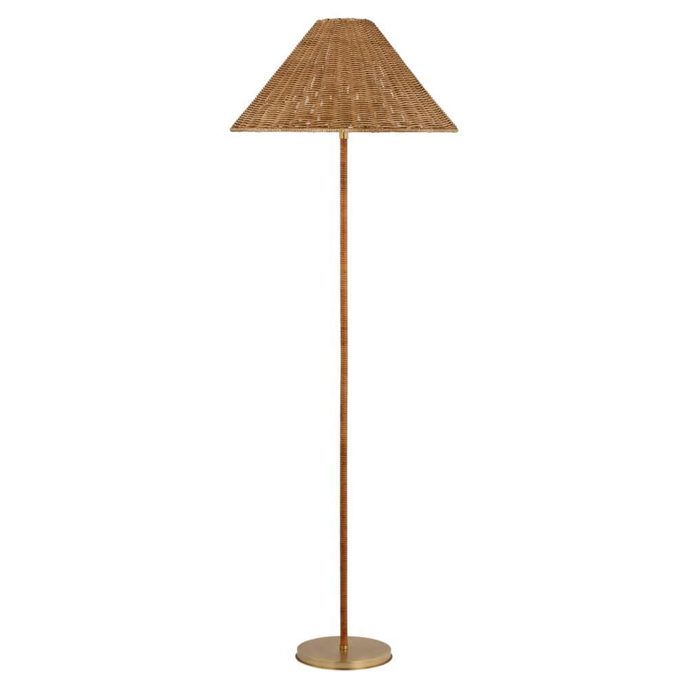 Visual Comfort Wimberley Updated Traditional Natural Wicker Wrapped Floor Lamp|