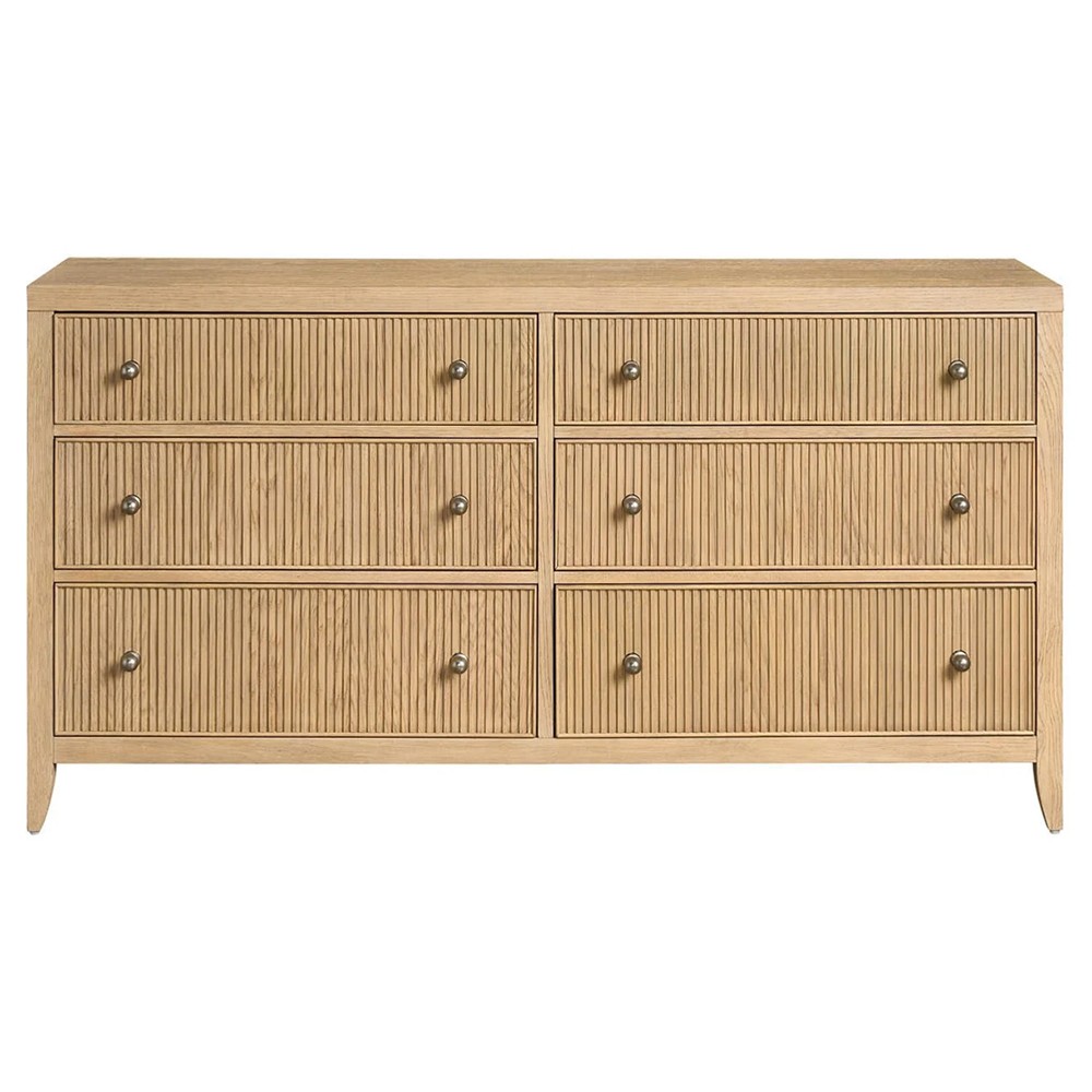Isabella Modern Classic Fluted Brown Oak Double Dresser|
