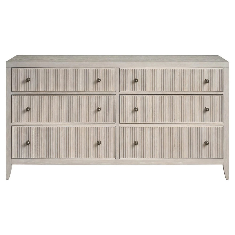 Isabella Modern Classic Fluted White Oak Double Dresser|